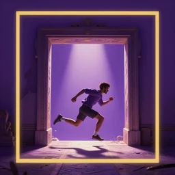 running through a portal to another purple dimension by disney concept artists, blunt borders, rule of thirds, golden ratio, godly light, beautiful!!