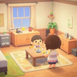 a country bedroom in animal crossing