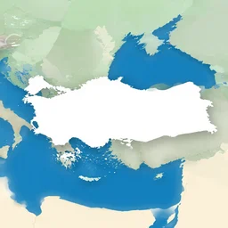 a map of turkey invading greece, simplistic design.