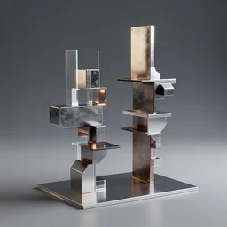 constructivism sculpture made of rectangle tetris, steel & acrylic, octane render, trending on artstation