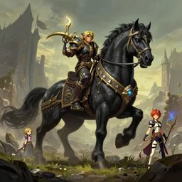 mount epic crusader's black warhors screenshot world of warcraft mounts worldboss fantasy comics that looks like it is from borderlands artgerm feng zhu lois van baarle by jesper ejsing, by rhads, makoto shinkai alena aenami artworks in 4 k beeple, thomas kinkade heartstone league of legends dofus overwatch