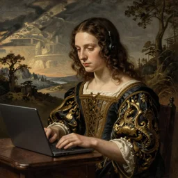 Twisted fate as a twitch streamer, renaissance style painting