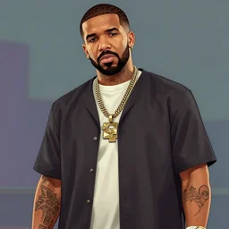 drake in the style of gta iv artwork, digital art