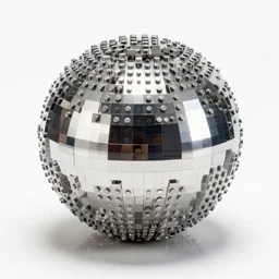 reflective metal ball made of lego