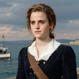 emma watson as napoleon in napoleon crossing the alps by jacques - louis david