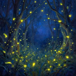 10000 fireflies, painting