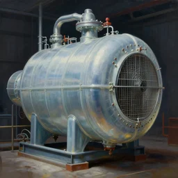 hyperrealistic mixed media painting of Intermediate Cooling Water Shell and Tube Heat Exchanger with translucent shell, stunning 3d render inspired art by István Sándorfi and Claudio Bravo, perfect symmetry, dim volumetric lighting, 8k octane beautifully detailed render, post-processing, extremely hyper-detailed, intricate, epic composition, highly detailed attributes, highly detailed atmosphere, cinematic lighting, masterpiece, trending on artstation, very very detailed, masterpiece, stunning