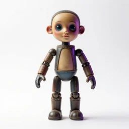 neon ventriloquist dummy, photorealistic, isolated on a pure white background, centered, entire object in frame, sharp focus, soft studio lighting