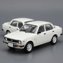 3 5 mm photo of metallic white nissan sunny b 1 3 like hot wheels model with a mexico as background, epic cinematic, epic lighting