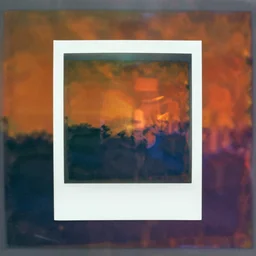 expired polaroid of unknown things, scratches, light leaks, refractions, in the style of rothko and pollock