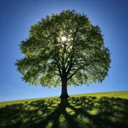 blue, tree, Green sun