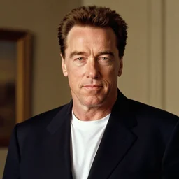 Portrait of Schwarzenegger in the style of Thomas Kinkade