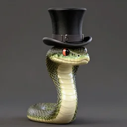 snake man in top hat, photo, detailed, 4k