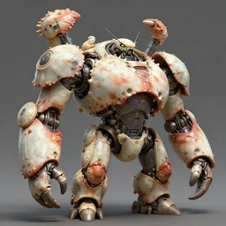 a mech suit!!! made out of crab shells!!, diffuse lighting, fantasy, highly detailed, photorealistic, digital painting, artstation, illustration, concept art, smooth, sharp focus, in the style of tom bagshaw