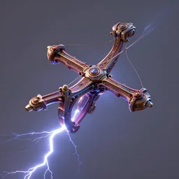 a single lightning bolt crossbow made by pixar artists, concept art, soft lighting, hyper detailed, intricate, 8 k