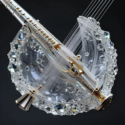 a musical instrument based on quantum mechanics, photography, liquid metal, glass fiber, glass and crystals, ray tracing reflections, textured, insanely detailed and intricate, hypermaximalist, elegant, hyper realistic