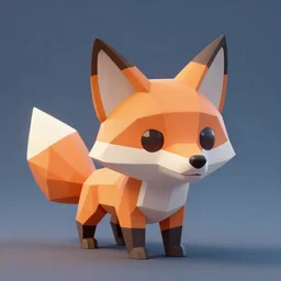 fox low poly 3 d render trending on artstation