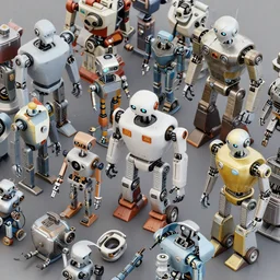 close up, detailed, isometric view of a junk yard full of robots and robot parts, from a lucasarts point and click 2 d graphic adventure game, art inspired by thomas kinkade