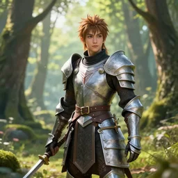 fantasy art anthro ahri forest medieval armour bright landscape depth of field hyperrealism 4 k trending artstation award winning photo still