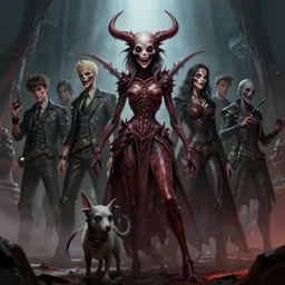epic professional digital art of horrific juxulab with her pet bailinit, by leesha hannigan, wayne haag, reyna rochin, ignacio rios, mark ryden, van herpen, best on wlop, pixiv, stunning, gorgeous, much wow, cinematic, masterpiece