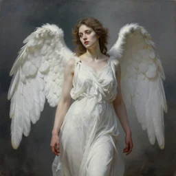 J C Leyedecker painting of a zombie female angel