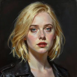 ultra realistic portrait painting of elle fanning in ghost in the shell, art by frank frazetta, 4 k, ultra realistic, highly detailed, epic lighting