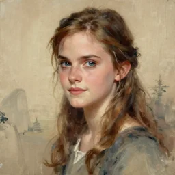 detailed digital painting of a emma watson, chinese artwork, soft brushstrokes, pale skin, subsurface scattering, warm lighting