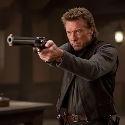 film still of clint eastwood aiming a colt in tavern scene in new star wars 4 k