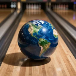 “ A bowling ball that looks exactly like the planet earth”