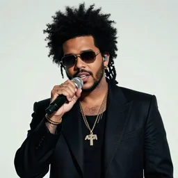The Weeknd reincarnated as Zeus in the style of Andy Warhol