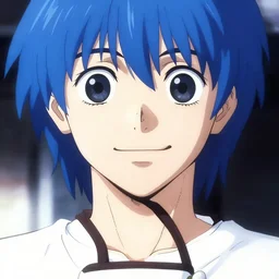 artgerm, loish, makoto shinkai, death from sandman comic, fantasy setting, smile, symmetrical eyes, blue hair, symmetrical face, full body action pose