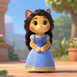 princes jasmin, anthropomorphic cat, in the style of zootopia, highly detailed, far shot