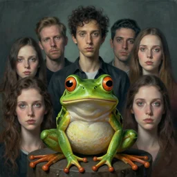 portrait, nightmare anomalies, frog by dariusz zawadzki, kenneth blom, mental alchemy, james jean, pablo amaringo, naudline pierre, contemporary art, hyper detailed
