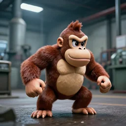 professional photo similar to factory level of donkey kong country, by discovery magazine, real life, photorealistic, soft focus, long exposure