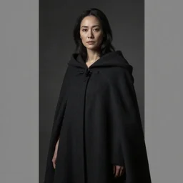 full body portrait of woman with cloak by ross tran, dark, detailed face