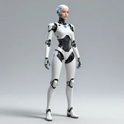 pretty futuristic female cyber robot, humanoid, fullbody art, character concept art, by charlie bowater, anna dittmann, wlop, rumiko takahashi, akihiko yoshida, hyung - tae kim, alexander mcqueen, trending on artstation
