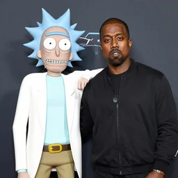 Kanye West and Rick Sanchez posing together