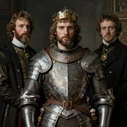 portrait of king buresbista of dacia by rembrandt, gustav klimt, john singer sargent, with intricate detailed wearing medieval dacian armor, haunting, elite, elegant, dark, hyper detailed, concept art,