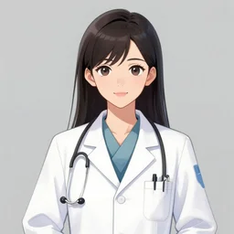 anime female doctor character, digital illustration portrait design, by android jones and greg rutkowski, retrowave color scheme, detailed, cinematic lighting, wide angle action dynamic portrait