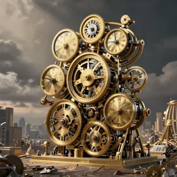 an ephemeral robotic dream, intricately detailed, high resolution, clockwork mechanisms, Deus ex machina