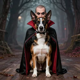 a dog vampire, photomanipulation