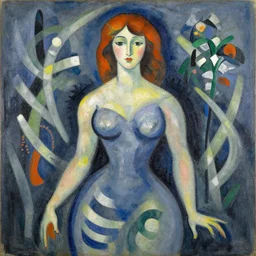 a woman, auburn hair, by robert delaunay endless rhythm