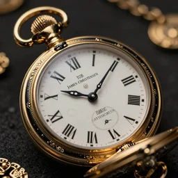a luxurious black and gold pocket watch, close - up photo, by james christensen, vittorio matteo corcos, epic, tendring on artstation, fantasy, intricate details, highly detailed, bokeh, 4 k.