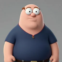 a realistic version of peter griffin, portrait, photograph, real life, 4K resolution, studio quality, highly detailed