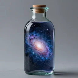 Galaxy inside A bottle, water is made of stardust, 🌌,