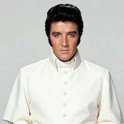 photograph of elvis presley wearing a priest uniform