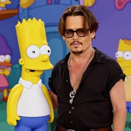 broadcast still of!!!! johnny depp!!! guest apearance on the simpsons, cartoon