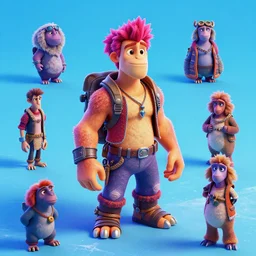 a high resolution render of sid character on ice age by johannen voss by david cronenberg by francis bacon by peter kemp by octane render blender 8 k isometric dof neon colours