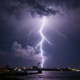 hurricane surrounded by lightning