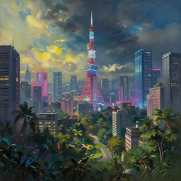 a beautiful very detailed rendering of co - op nature by stanley spencer, tokyo neon noir studio ghibli vice city otherworldly sunlight hyperrealism landscape san andreas myst matte painting bladerunner 2 0 4 9, archdaily, wallpaper, highly detailed, trending on artstation.
